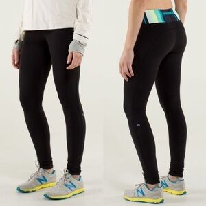 Lululemon Speed Tight Running Leggings Black Luon 10